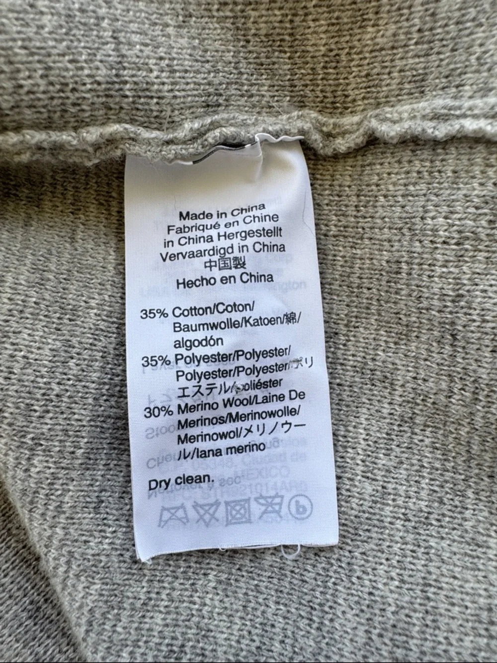 J. Crew light gray wool blend longline draped waterfall cardigan size small